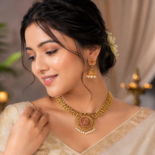 Elephant Kopura lakshmi Necklace