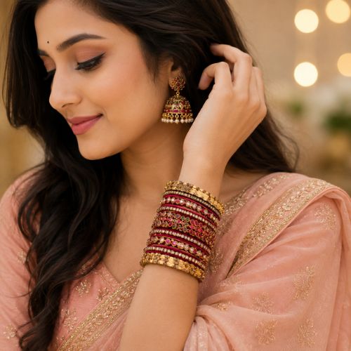 Silk Thread Bridal Bangles (both hand)