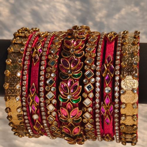 Silk Thread Bridal Bangles (both hand) - Image 2